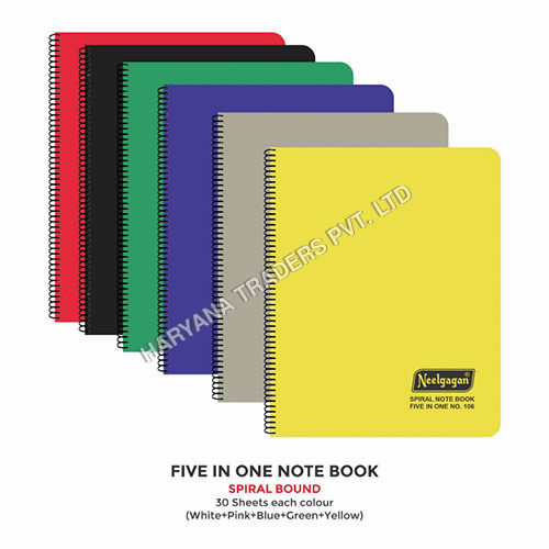 Five in One Spiral Note Book No.106 300 Pages (28.5cm x 20cm) (5 Subject)