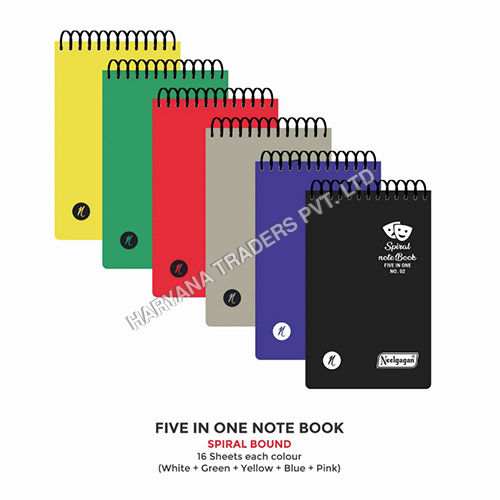 Five in One Spiral Note Book No.02 160 Pages (11cm x 7cm)