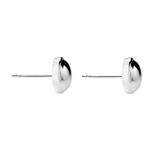 925 Sterling Silver Handmade Puffed Bead Glimmer Stud Earrings