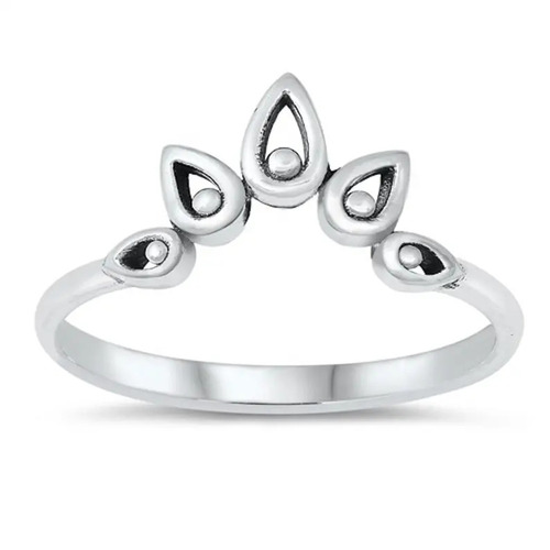 925 Sterling Silver Handmade Bali Crown Ring Plain Silver Ring