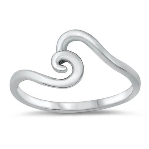 925 Sterling Silver Handcrafted Swirl Wave Ring Plain Silver Ring