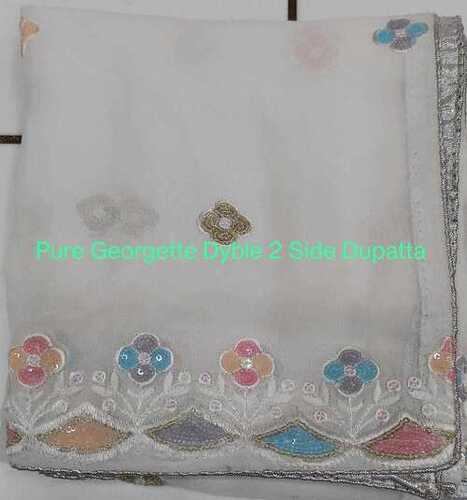 pure georgette dyeable 2 side dupatta