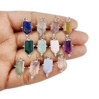 Aquamarine Gemstone Tie Shape Sterling Silver 8x14mm Bezel Pendant