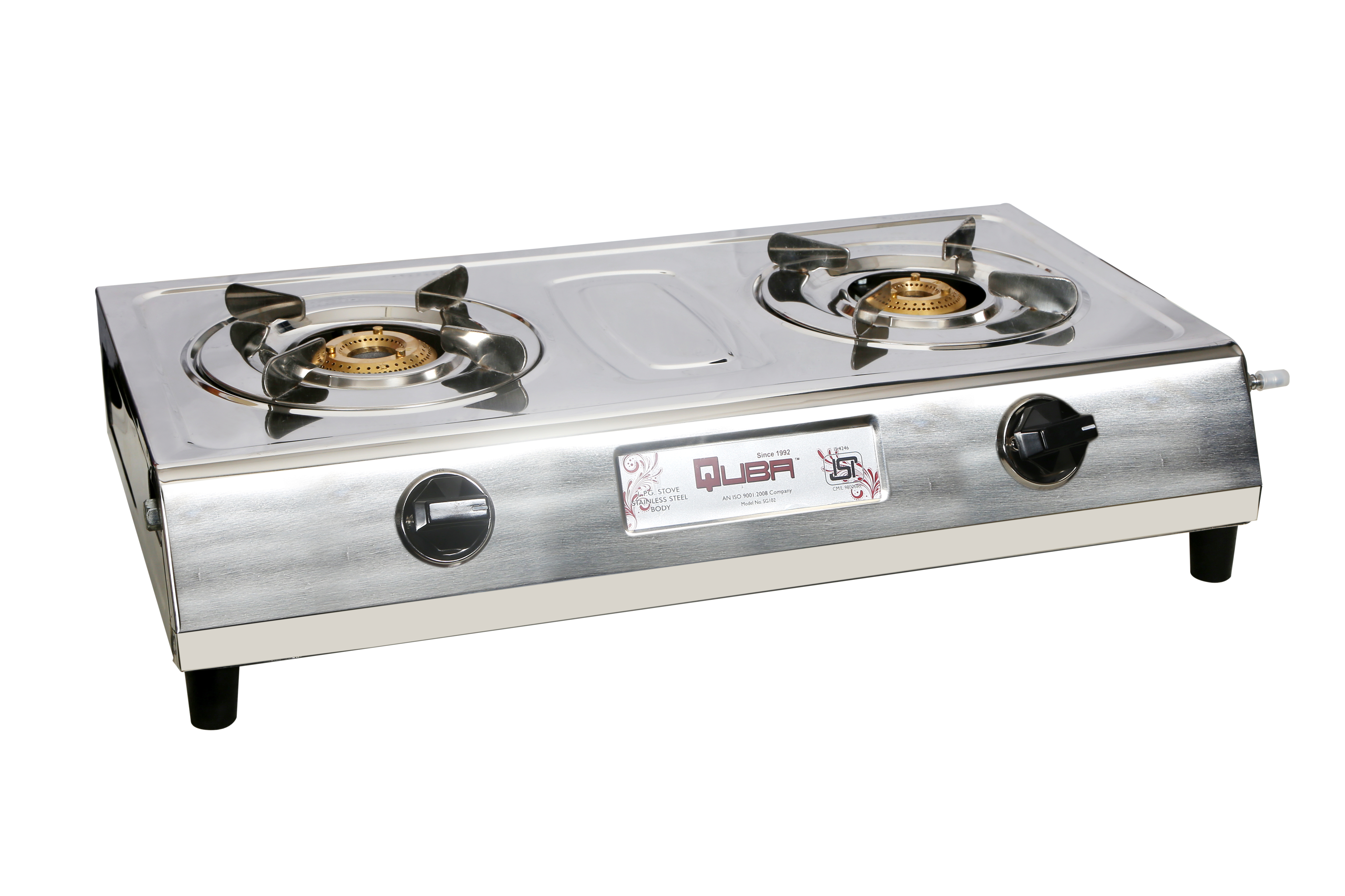 2 BURNERS  STAINLESS PAN SUPPORT BURNER GAS STOVE