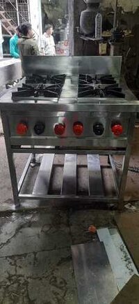 Silver 4 Burner Gas Range