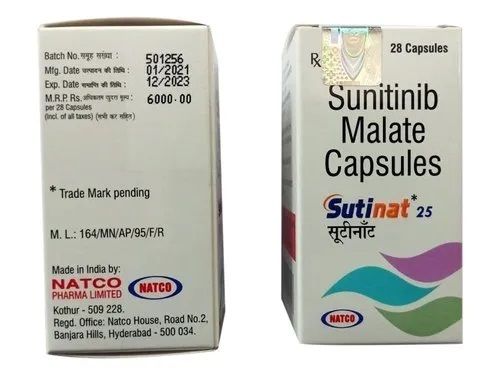 Pharmaceutical tablets (Sunitinib Malate 25mg)