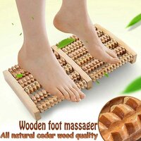 WOODEN FOOT MASSAGER ROLLER REFLEXOLOGY FOOT MASSAGER FOR INCREASE BLOOD CIRCULATION AND PLANTAR FASCIITIS RELIEVE PAIN (7262)