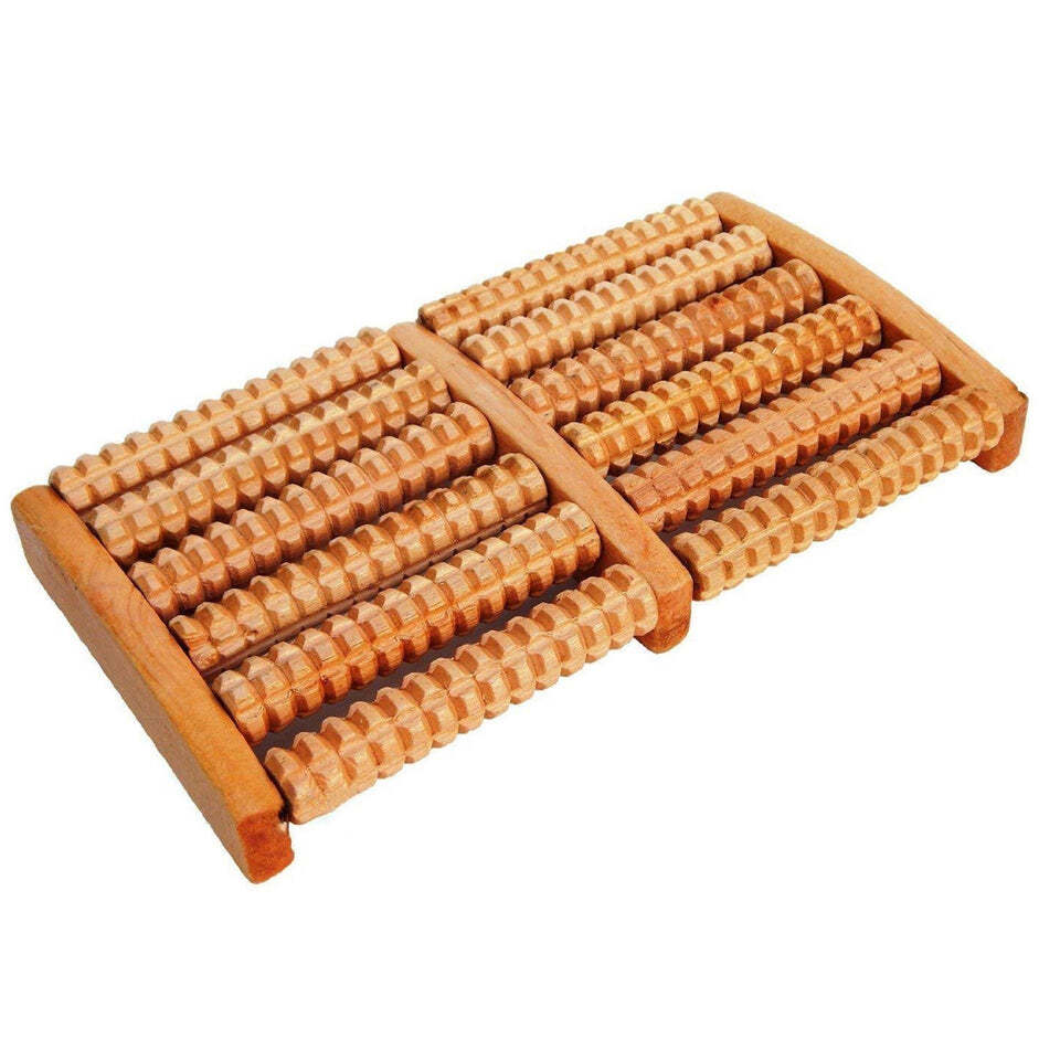 WOODEN FOOT MASSAGER ROLLER REFLEXOLOGY FOOT MASSAGER FOR INCREASE BLOOD CIRCULATION AND PLANTAR FASCIITIS RELIEVE PAIN (7262)