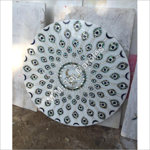 White Beautiful Mor Pankh Panel Marble