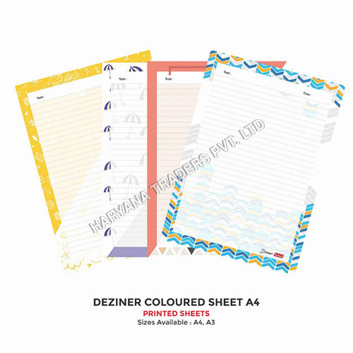 Deziner Paper A4 and A3 (Thick) - Pack of 20 Loose Sheets (Designer Print - one side)
