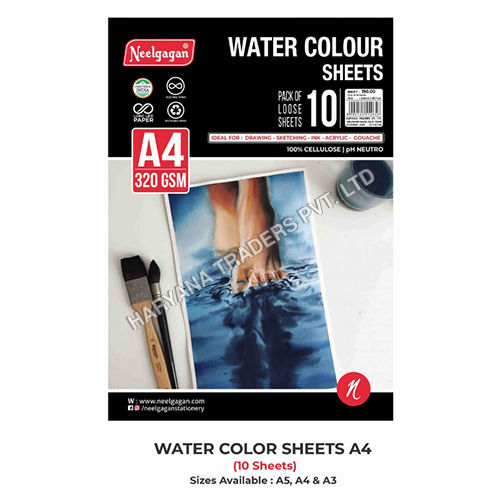 Water Colour Sheet A4 320 GSM (Pack of 10 Sheets) 21 cm x 29.7 cm (Suitable for Drawing Sketching and Painting)