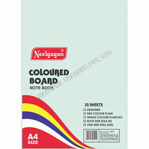 Coloured Paper (Ruled-Thick) - Pack of 20 Color Sheets in A4 size (Suitable for Drawing and Sketching)