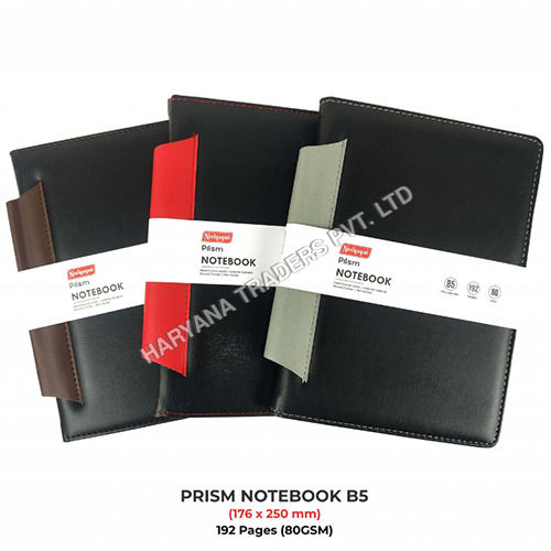 High Quality Prism Notebook - B5 Leatherite Material Round Corner With Pen Holder 200 Pages