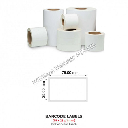 Barcode Labels (75mm x 25mm x1) (3inc x 1inc) 2000 Labels Per Roll (Self Adhesive Label)