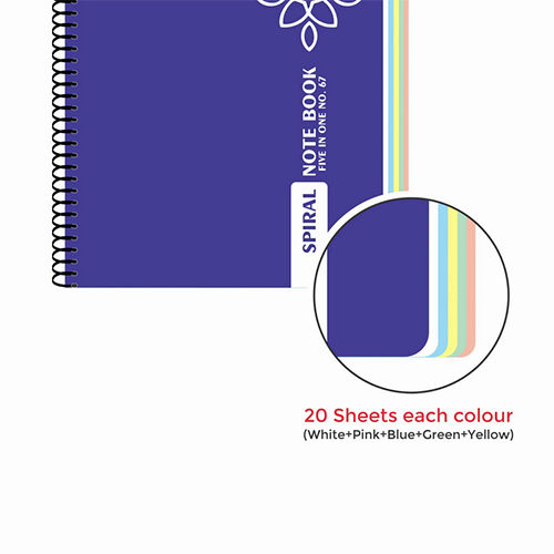 Five in One Spiral Note Book No.67 200 Pages (14.5cm x 22.5cm)