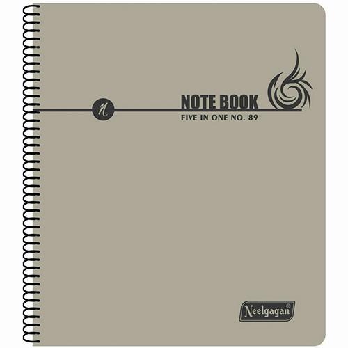 Five in One Spiral Note Book No.89 200 Pages (22cm x 19cm)