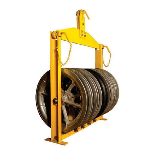 Yellow-Silver Seven Sheave Rope Pulley