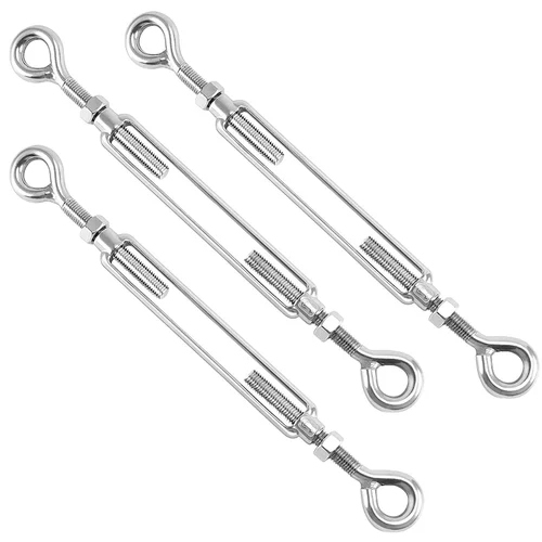 SS 304 Turn Buckle - Steel, Silver | Power Coated Finish, Forged Technology for Enhanced Durability and Performance