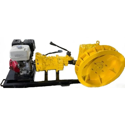 Yellow-Black Mild Steel Power Winch Machine