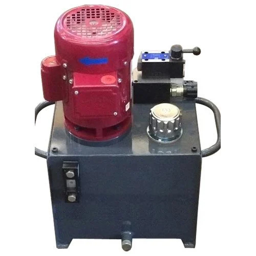 Grey-Red Semi Automatic Hydraulic Power Pack Machine