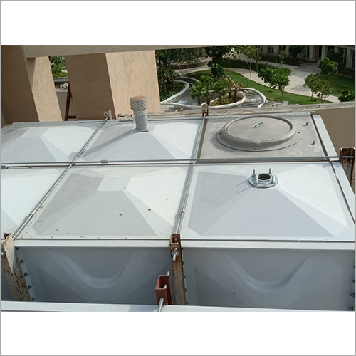 SMC GRP/FRP Panel Type Soft Water Storage Tank - FRP Material, Size Adjustable, Pale Grey, 1x1m Base | Weatherproof, Quick Installation, Corrosion Resistant