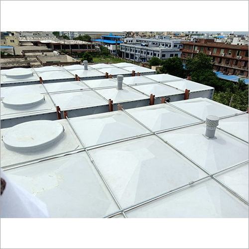 SMC GRP/FRP Panel Type Water Storage Tank - Fiber Glass Material, 50000L Capacity, 1mX1m Panels, 10mm Thickness, 70MPa Tensile Strength, Square Design
