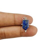 Lapis lazuli Gemstone Tie Shape Sterling Silver 8x14mm Bezel Pendant