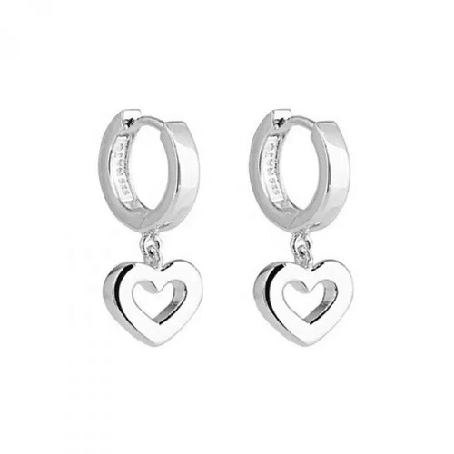 925 Sterling Silver Handmade Petite CutOut Heart Drop Stud Earrings