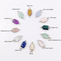 Strawberry Quartz Gemstone Tie Shape Sterling Silver 8x14mm Bezel Pendant