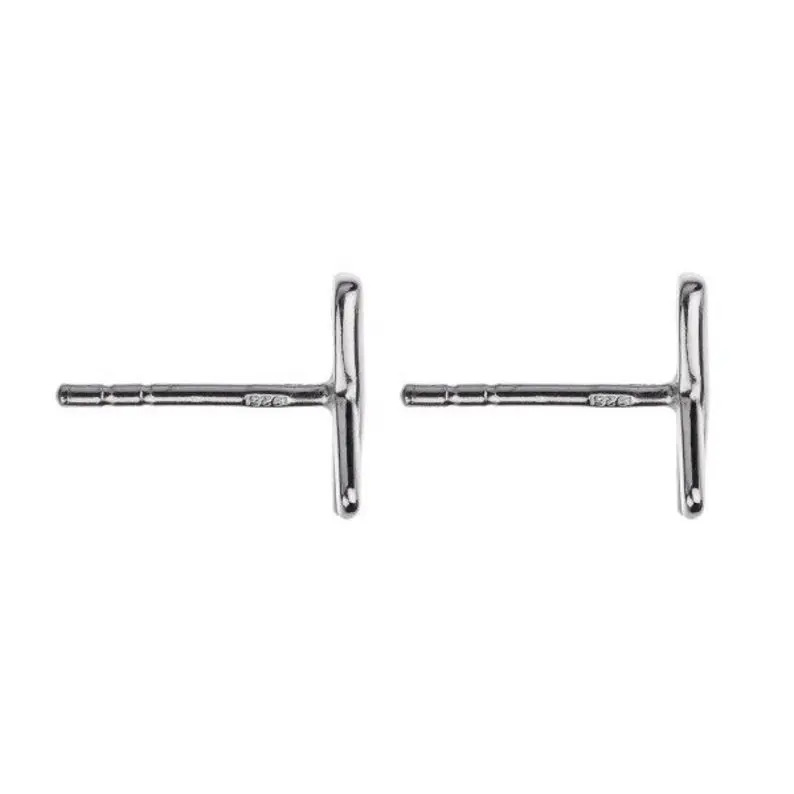 925 Sterling Silver Handmade X Shape Design Stud Earrings