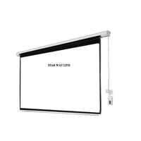 Motorized Projection Screen - Portable Design, High-definition Lens, Versatile Usage