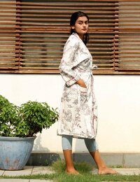 Indian Floral Print Kimono