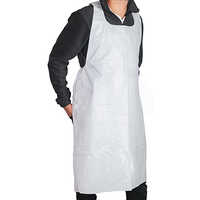 Plain Pe Apron - Polyethylene, Disposable And Lightweight | Waterproof, White Color, Comfortable Fit For Food Service And Healthcare