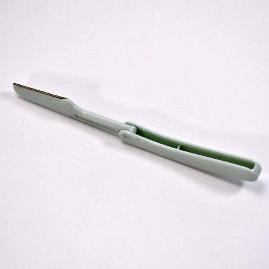 PLASTIC STRAIGHT EDGE BARBER RAZORS SHAVING RAZOR MENS MANUAL SHAVER (6493)