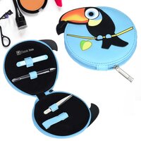 MANICURE SET 4-PIECE FOR CHILDREN BABY PEDICURE HANDS FEET TRAVEL LEATHER-LOOK MONKEY (6474)