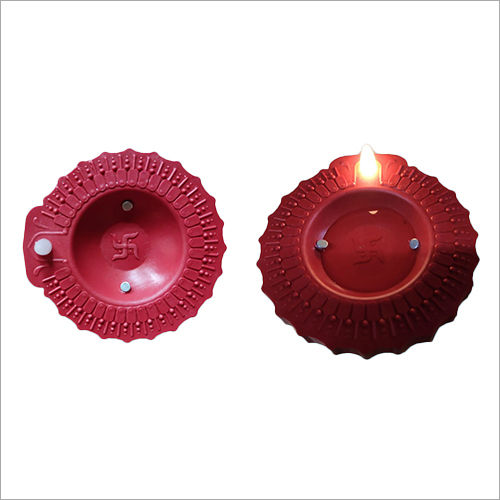 Red Swastik Model Diya For Diwali