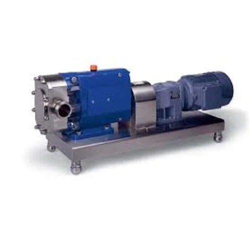 Rotary Lobe Pump - Stainless Steel Material, Different Sizes Available - Blue Color, Ideal for Industrial Usage