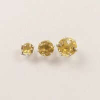 925 Sterling Silver Beautiful Natural Yellow Citrine Round Stud Earrings