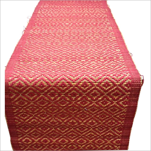 Dyed Straw Mat - Handmade Rectangular Design, Red Color | Quick Drying, Antislip, Hand & Machine Washable, Oriental Simple Pattern