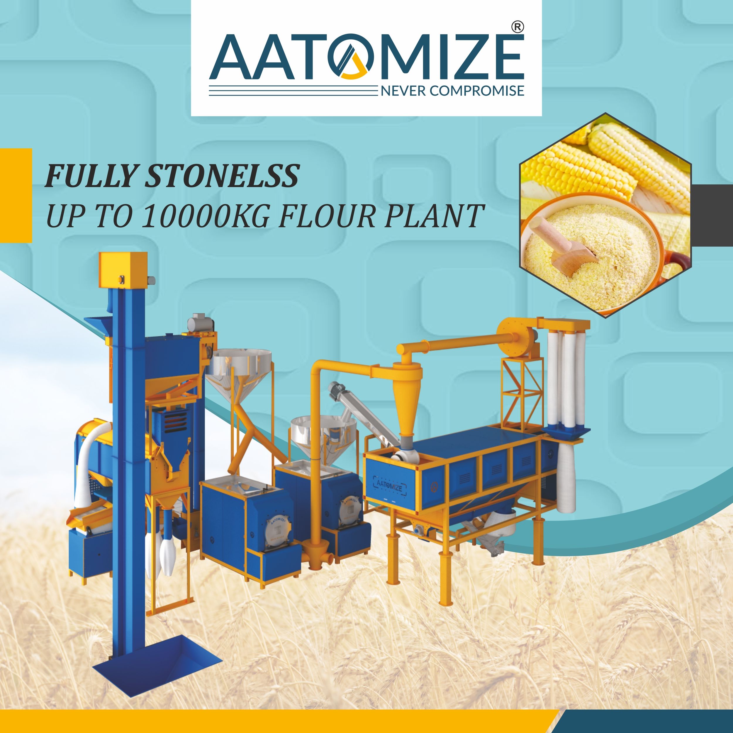 Fully Stoneless Flour Mill 500KG Hour