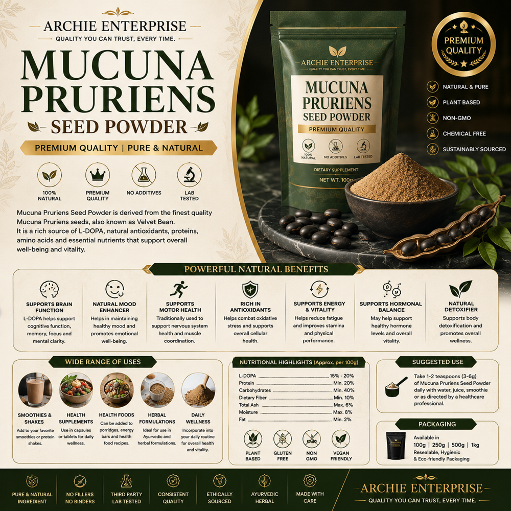 Mucuna Pruriens Seed Powder - Age Group: For Adults