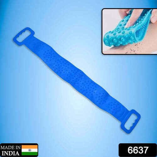 Silicone Body Back Scrubber Double Side Bathing Brush For Skin Deep Cleaning Massage - Food-Grade Silicone 1cm Dense Brush Head Multi-Color | Comfortable Grip Anti-Slip Ideal for All Skin Types
