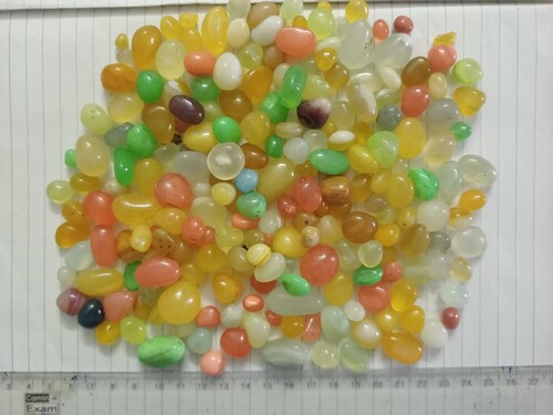 Small size super round glossy onyx pebbles and multIcolor Colourful Glass Pebbles gravels