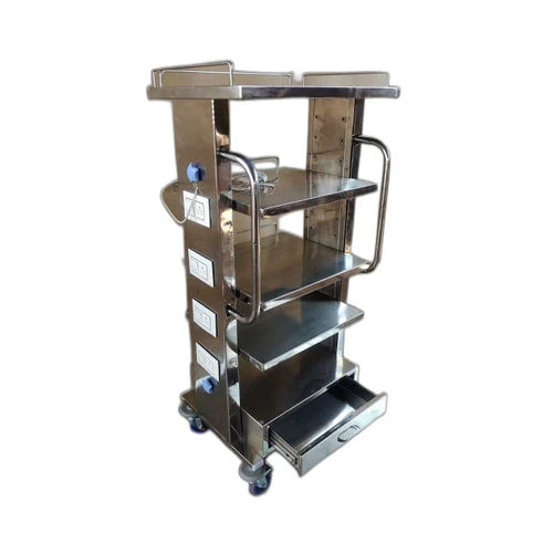 Stainless Steel Laparoscopic Trolley Design: With Rails