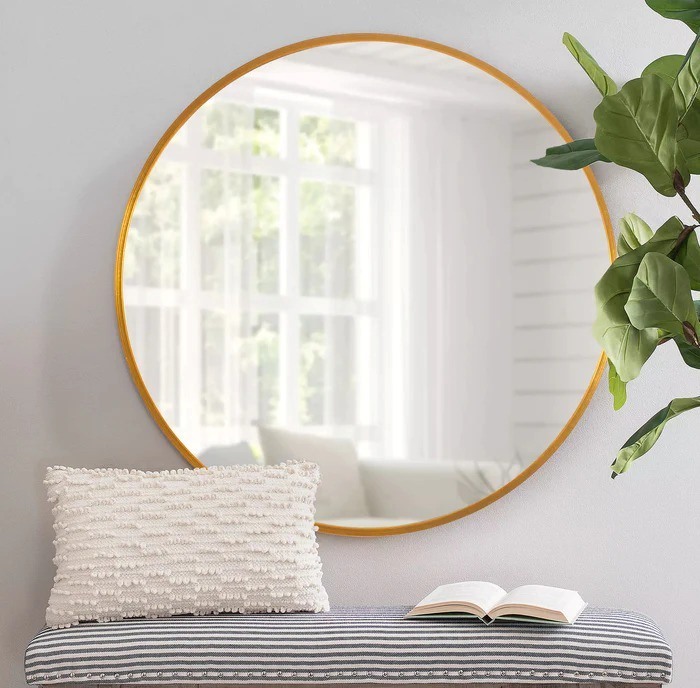 30 Inch Stylish Modern Round Wall Mirror for Bathroom