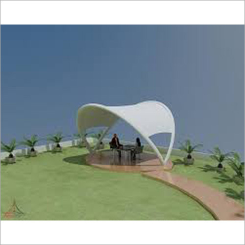 Garden Tensile Structure - Gypsum Board & Sandwich Board, Glazed Tile Roof, Flexible Design in White