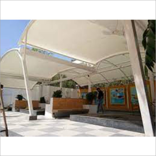 White Half Curved Tensile Structure