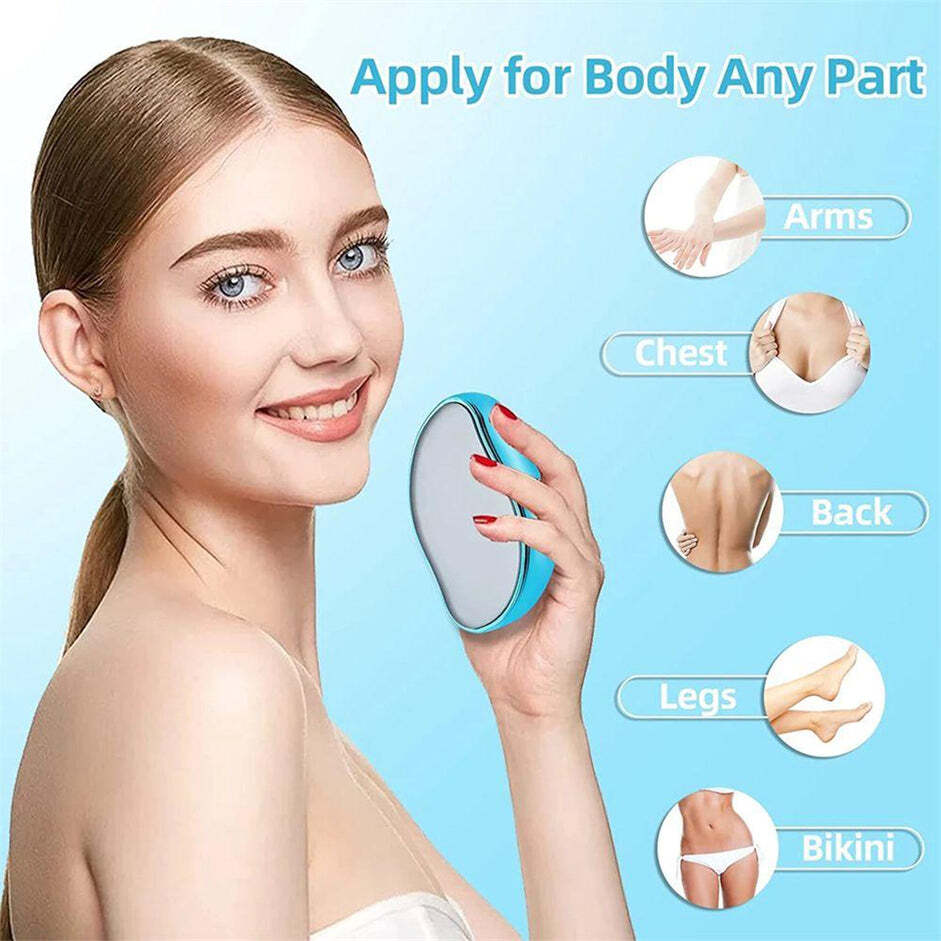 CRYSTAL HAIR ERASER PAINLESS CRYSTAL HAIR REMOVER TOOL FOR MEN AND WOMEN FAST AND EASY SKIN EXFOLIATOR FOR BODY ANY PART (6196)