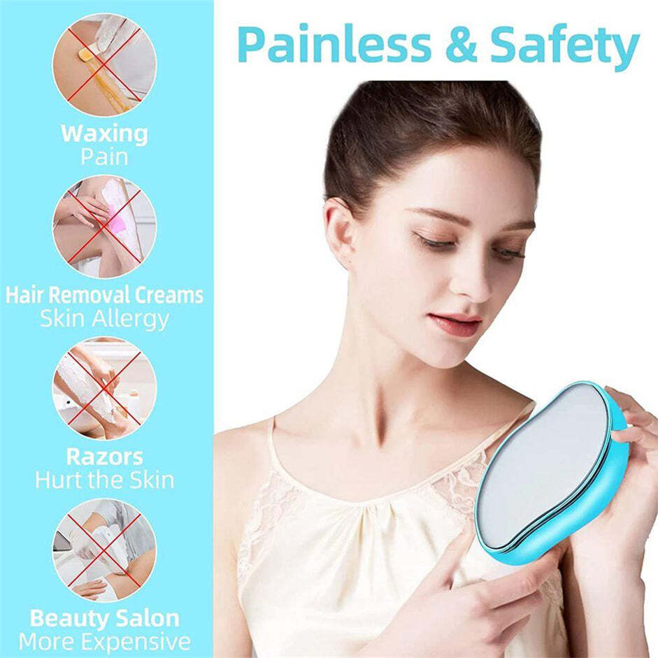 CRYSTAL HAIR ERASER PAINLESS CRYSTAL HAIR REMOVER TOOL FOR MEN AND WOMEN FAST AND EASY SKIN EXFOLIATOR FOR BODY ANY PART (6196)