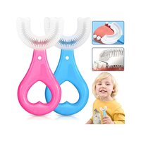 U SHAPED TOOTHBRUSH FOR KIDS 2 6 YEARS KIDS BABY INFANT TOOTHBRUSH FOOD GRADE ULTRA SOFT SILICONE BRUSH HEAD (4002)